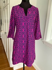 Jude Connelly Megan Dress Navy/Pink Size M Split Cuff Retail $218 $69.00
