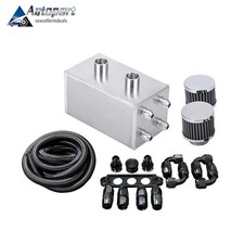 Oil Catch Can Kit Breather Box For Honda Acura Turbo 4 Port Universal
