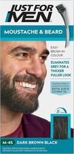 Just for men Moustache & Beard Dark Brown Dye, Eliminates Grey for a Thicker ...