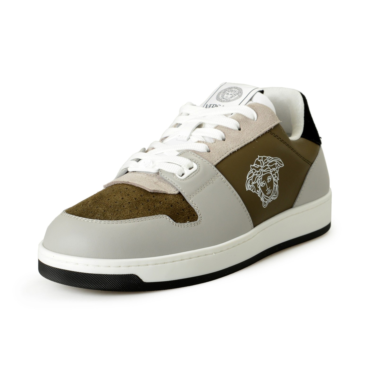 Мужские спортивные кроссовки с логотипом Versace из разноцветной кожи с изображением Медузы Нам 8 это 41 82690₽