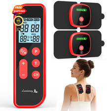3-in-1 Portable Wireless EMS  Tens Unit Muscle Stimulator for Black  Red