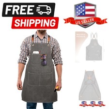 Multi-functional Men's Tool Apron, Multi-pocket Canvas Apron, Welding, Woodwo...
