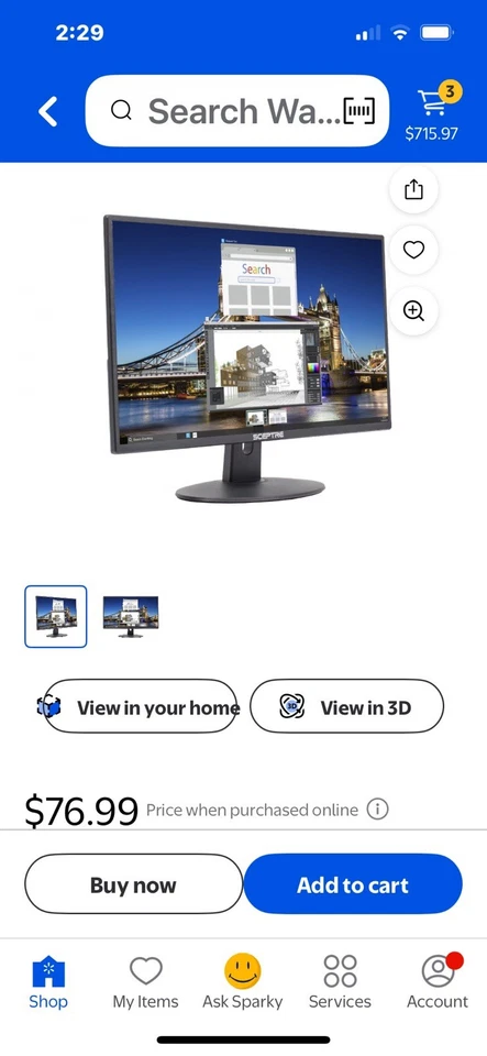 Monitors- Dual LED Ultra Slim Full HD 1080p 75HZ HDMI VGA/ - Image 4 of 4