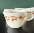 Vintage (Set Of 6) Pyrex Harvest Home Wheat Tea Coffee Cups Autumn Fall Orange