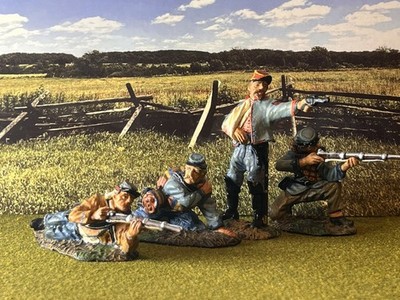King & Country ACW Confederate Infantry  x 4  SET ACW11 RETIRED UNBOXED