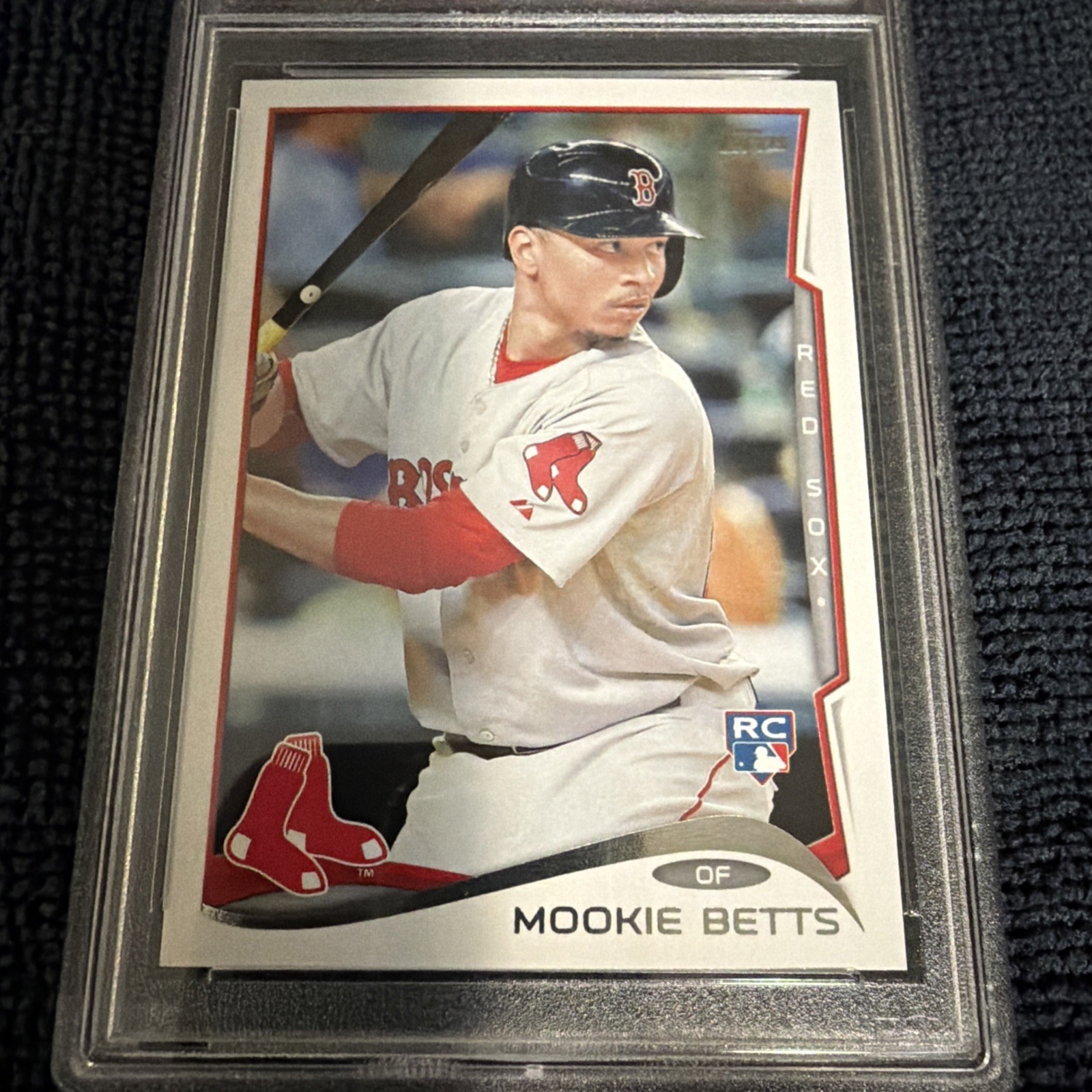 2014 Topps Update #US26 Mookie Betts Batting RC Rookie PSA 8 NM-MT view 3