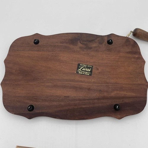 Wooden Cheese Board Ceramic Insert Vintage Set Cutting board Gourmet Gifts Lucas - Picture 10 of 12