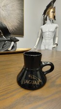 Vintage Jaguar Car Coffee Mug Black Gold Anti Skid Bottom Leaping Logo