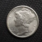 1929  **P**MERCURY   HEAD  SILVER DIME - FREE SHIPPING! C2550