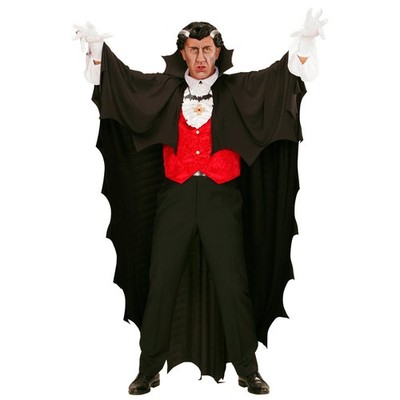 Dracula Cape Vampirumhang Schwarz für Halloween und Gruselpartys Erwachsene
