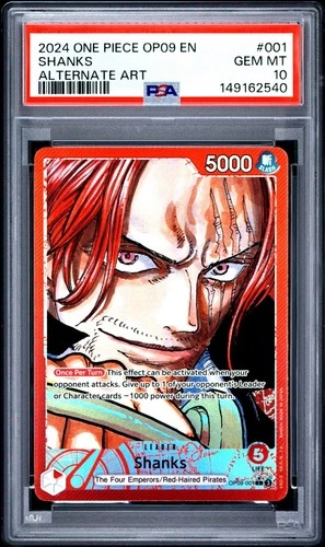 One Piece Shanks Alternate Art OP09-001 PSA 10 Gem Mint
