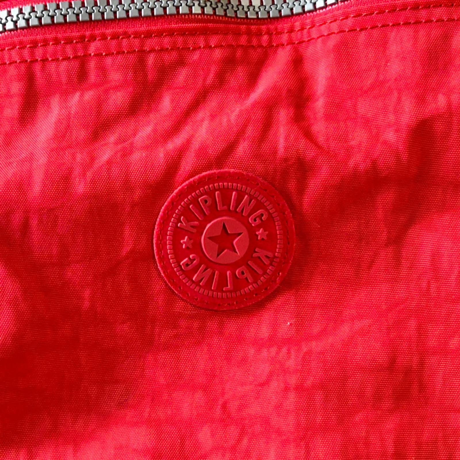 Kipling Drawstring Backpack Bag Monkey Charm Pink… - image 9