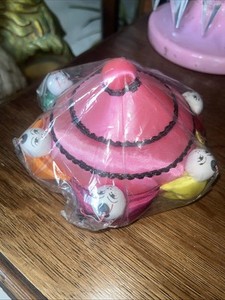 RARE Vintage 6" Sewing Box Pin Cushion Oriental Figural Colors Collectible Doll