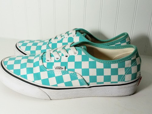 vans turquoise checkered