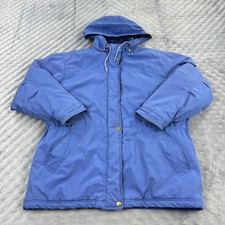 Vintage Fitz Wright Jacket Womens Xl Blue Parka Full Zip Hooded Ski Snow Coat 90