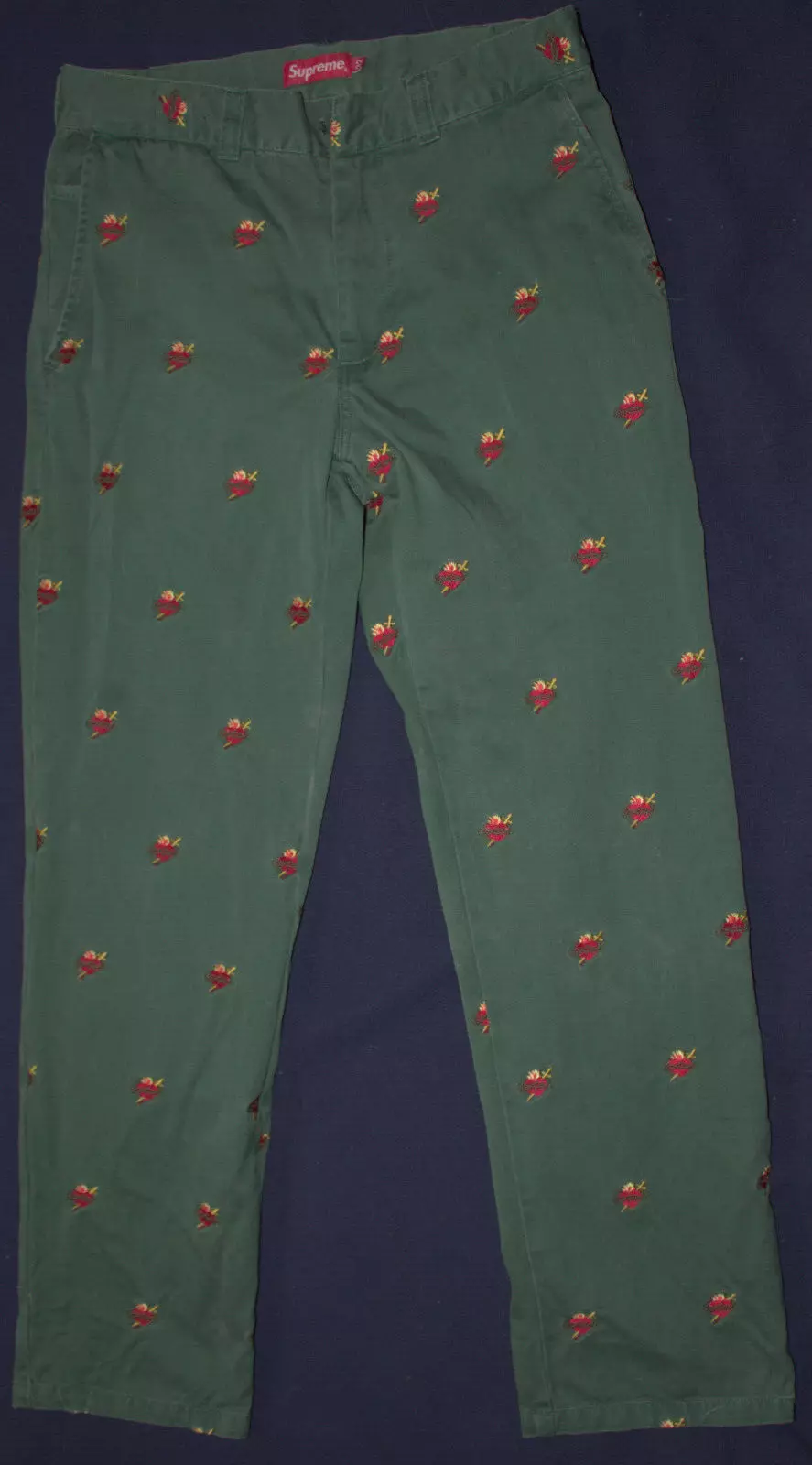 Supreme   Pantalon de travail Sacré Cœur vert foncé   2017