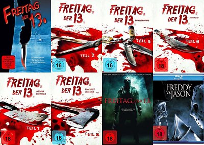 8x Jason  FREITAG DER 13. Teil Collection  REMAKE + FREDDY VS. JASON DVD BLU-RAY