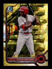 YERLIN CONFIDAN 2022 BOWMAN CHROME #BDC-199 YELLOW SAPPHIRE ROOKIE #74/99 BD8181