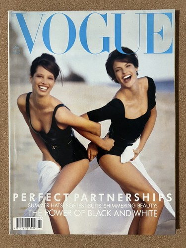 VOGUE UK Magazin Linda Evangelista Christy Turlington Mai 1990 Vintage Mode
