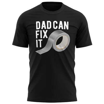 Lustiges Herren-T-Shirt Papa Can Fix It Klebeband Vatertag handlicher Mann Geschenke für T-Shirt