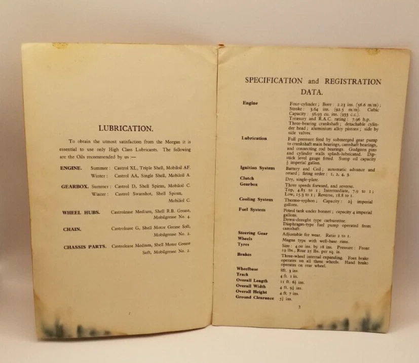 1930s The Morgan Three Wheeler Model F Notes on Maintenance Malvern Motors - Image 3 of 3