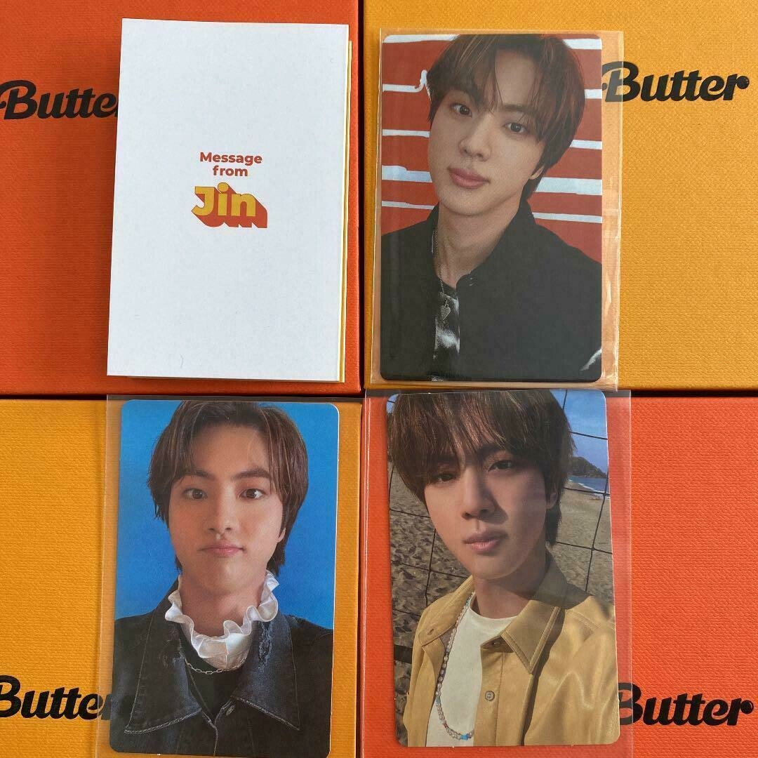 BTS JIN Butter Official Photo card Cream Peaches Fan club