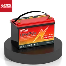 12V 100Ah Deep Cycle Lithium Battery LiFePO4 100A BMS for RV Solar Boat Off-grid