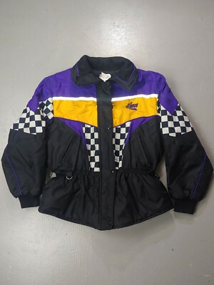 Edco Snowmobiling Jacket womens large ski coat VTG retro 3M checkered Arctic cat