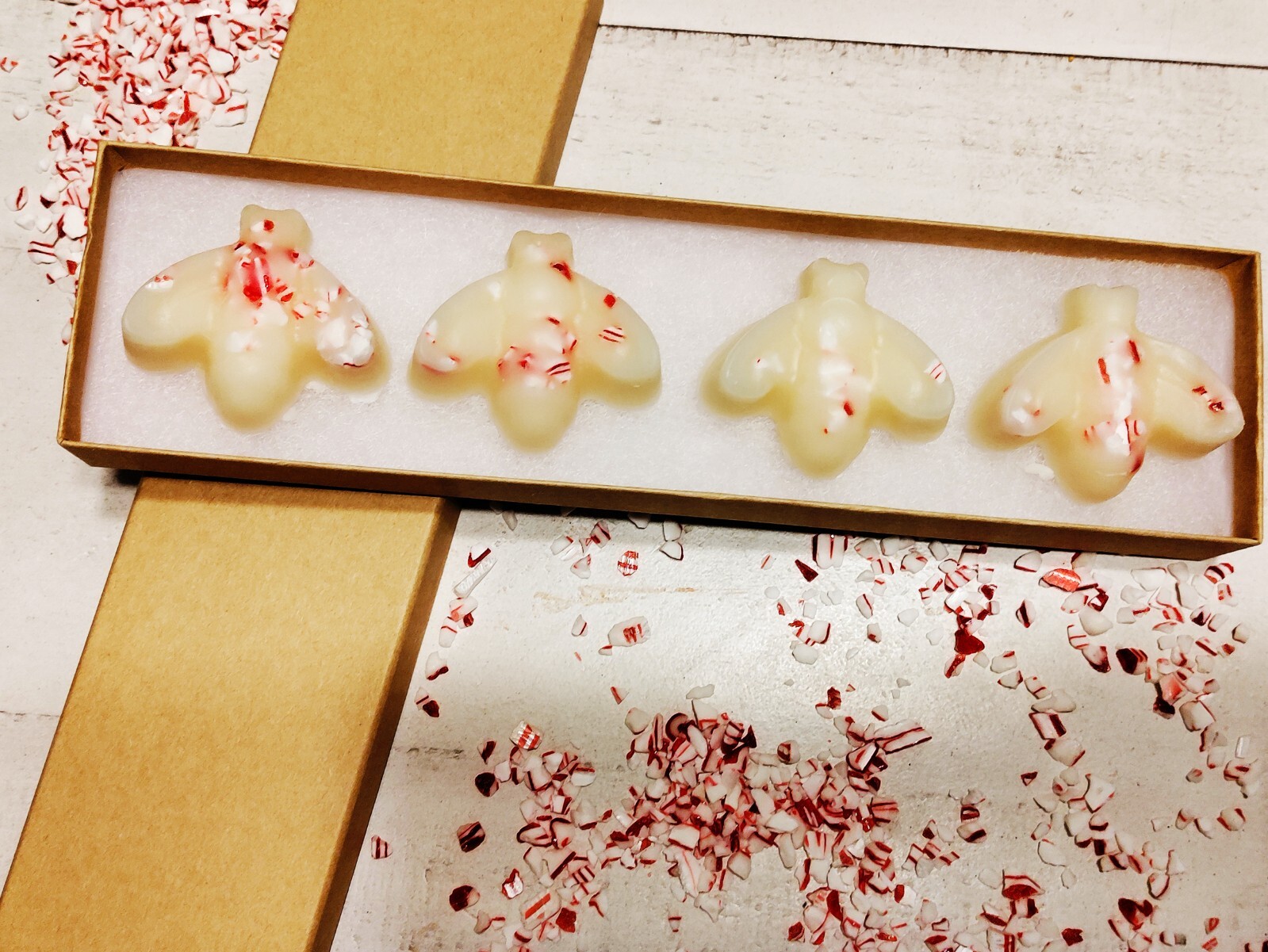 Beeswax- 4 pk. Candy Cane scent - All Natural Wax melts by Oliver & Ivy Honey Co