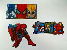 3 Marvel Heroes Stickers 1 Spiderman 2 Trio Wolverine Ironman Captain America