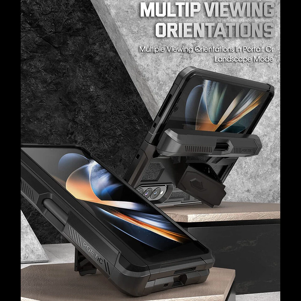 适用于 Galaxy Z Fold 4 / Z 折叠 5 / 6 保护壳 | Poetic 带 S 笔架 保护套 坚固 — 第 4/4 张图片