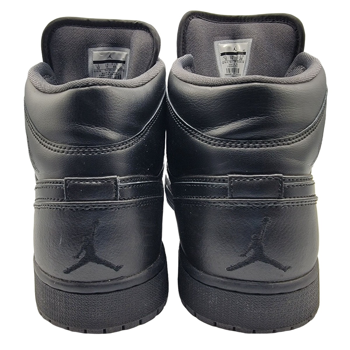 Nike Air Jordan 1 Mid Triple Black Sneakers Shoes 554724-021  display picture 2