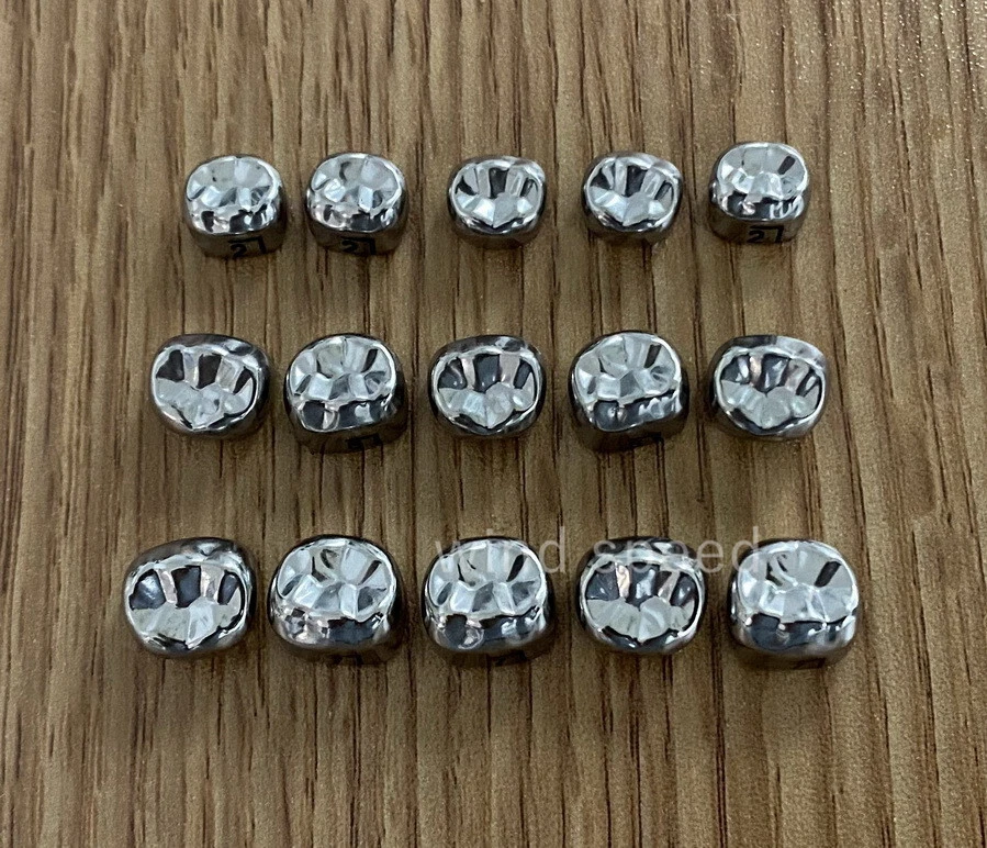 Coronas molares permanentes dentales corona temporal preformada para adultos acero inoxidable Foto 3 de 4