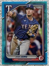 2024 Bowman JOSH JUNG #98 Sky Blue Border 242/499 Texas Rangers