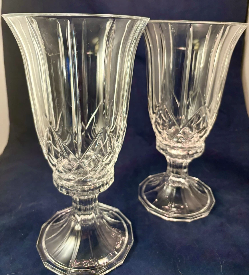 Juego de 2 candelabros cristal Hollywood Regency huracán decoración boda Foto 2 de 4