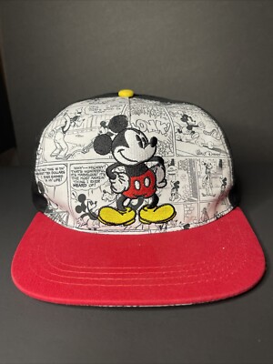 Disney Mickey Mouse Comic themed Adult Snap Back Hat Cotton | eBay
