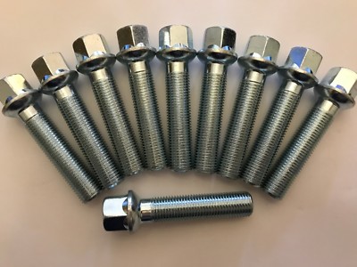 10x Radschrauben M14x1,5 R14 Silber – 80mm/60mm Gewinde, Alu, Passend Für Porsche & Audi Q7