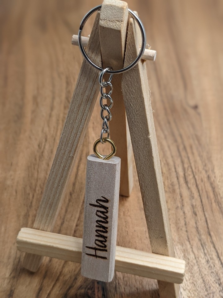 Unique gift Keyring key chain engraved natural wood gift box eBay