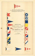 USA MARINE SIGNAL FLAGS. For communicating by the Commercial Code. HOUNSELL 1873