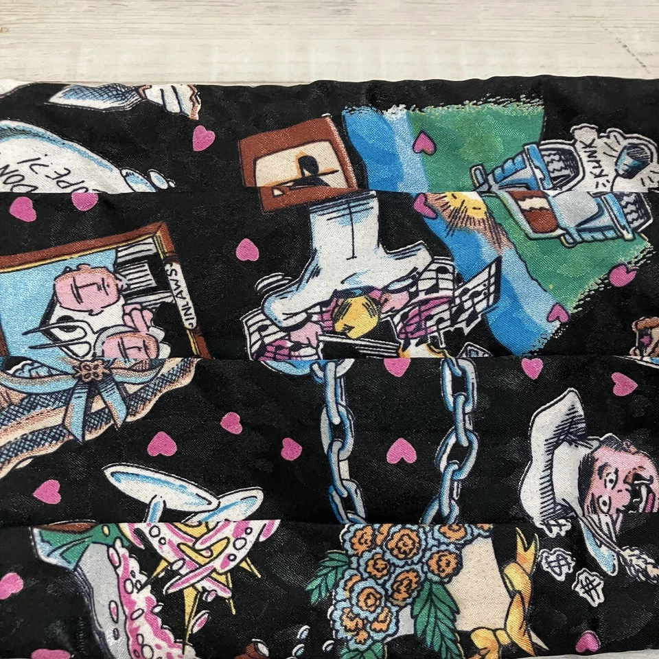 VIntage Nicole Miller Cummerbund Wild Cartoon Wedding Print Elastic Band EUC - Image 3 of 4