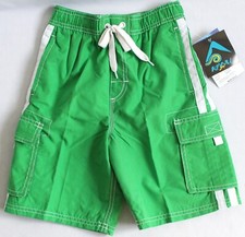 Kanu Surf Big Boys Small 8 Baracuda Swim Trunks Green Swimsuit Shorts Lined