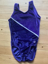 Snowflake Designs Purple Sparkle Velour Gymnastics Leotard Size Adult Small AS