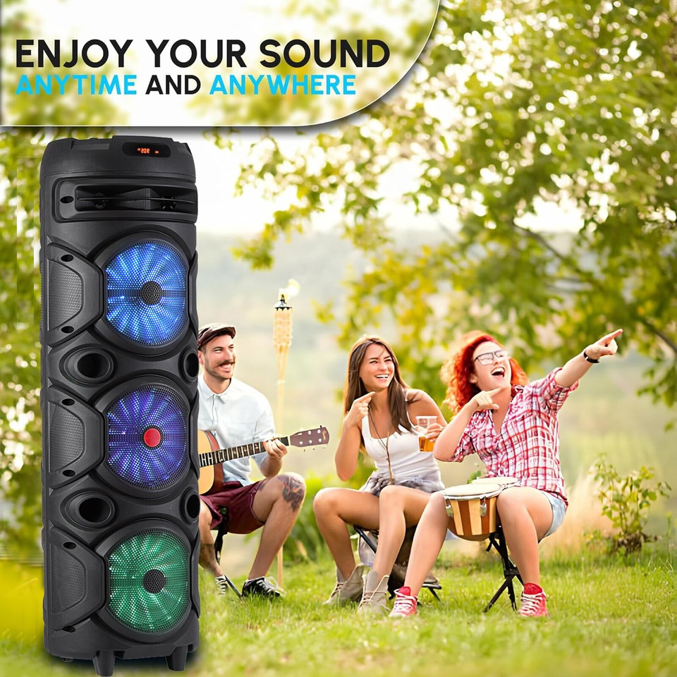 Portable Bluetooth Speaker Heavy Dual/Triple Sub woofer Bass Sound ...