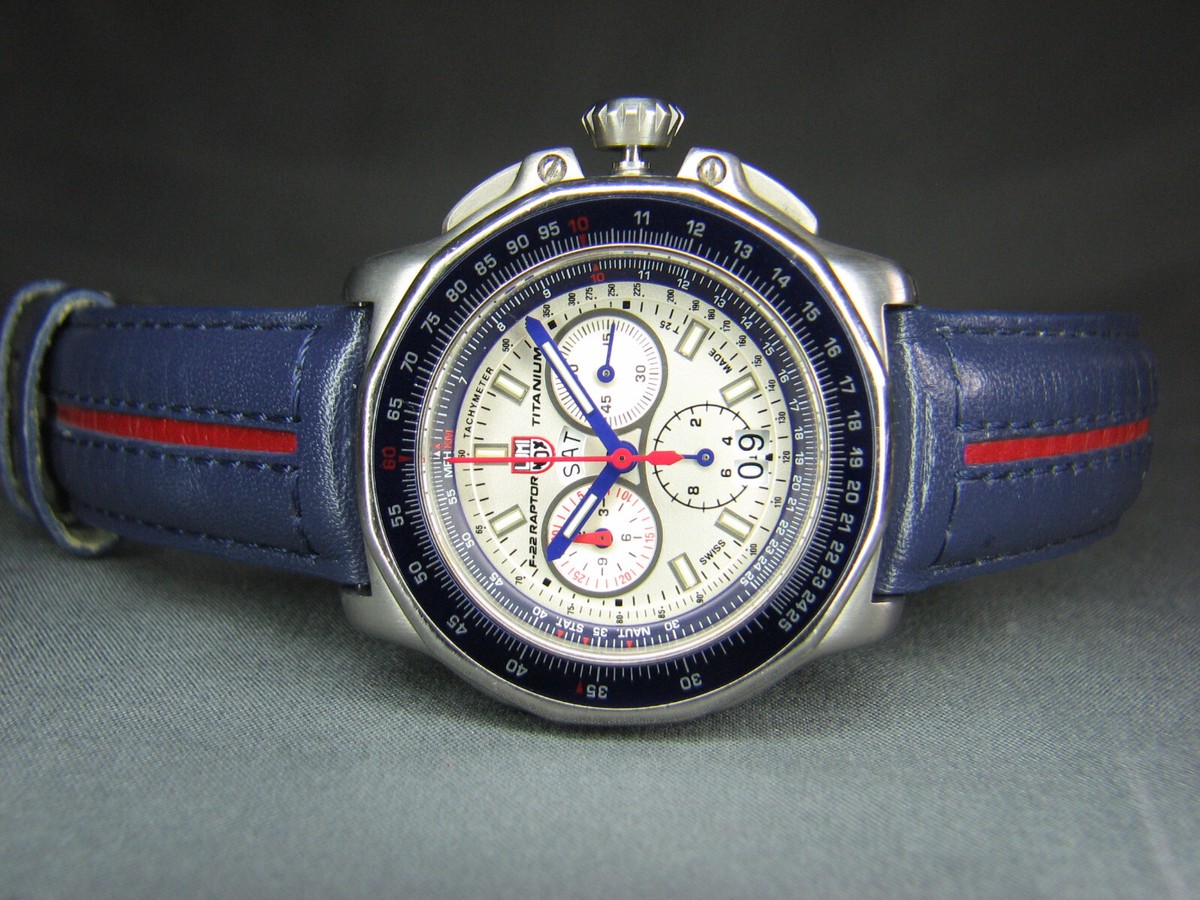 Luminox F-22 Raptor Chronograph 44mm Titanium Watch - Silver Luminox F-22 Raptor Chronograph 44mm Titanium Watch - Silver