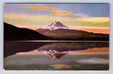 VINTAGE MT HUZI NATURE LAKE JAPAN POSTCARD AF