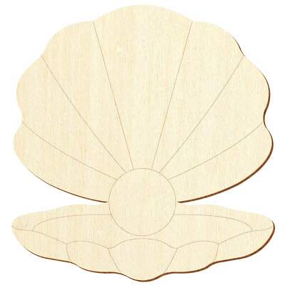 Holz Muschel mit Perle - Deko Basteln 5-50cm