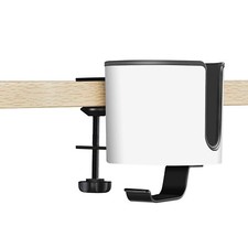 Luxury 2-in-1 Anti-spill Cup Holder with Under Desk Headphone Hanger WHITE