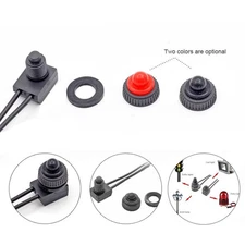 Waterproof Latching Push Button OnOff Switch 12V KP107 with Optional Color Cap
