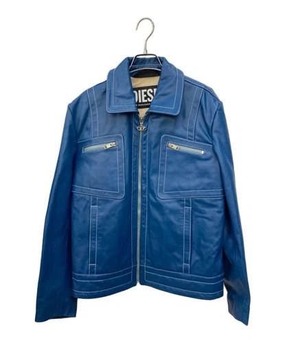 Diesel L-CALE Leather Jacket Men's Size S Blue - product listing photo