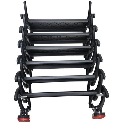 Wall-mounted Attic Telescopic Ladder Black Color 6 Steps Carbon Steel Extension
